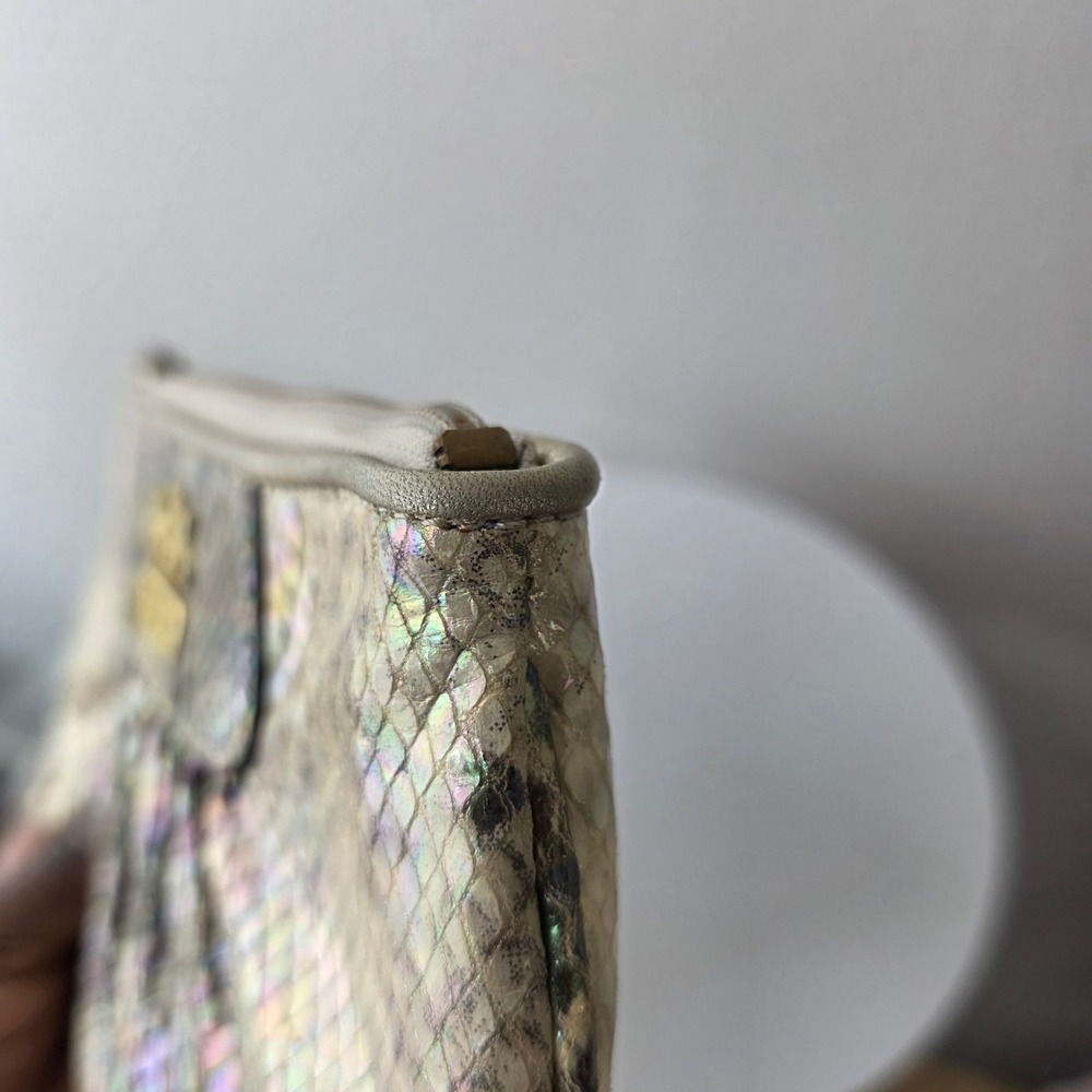 Coach Madison Shimmer Python Leather Wristlet Gol… - image 10